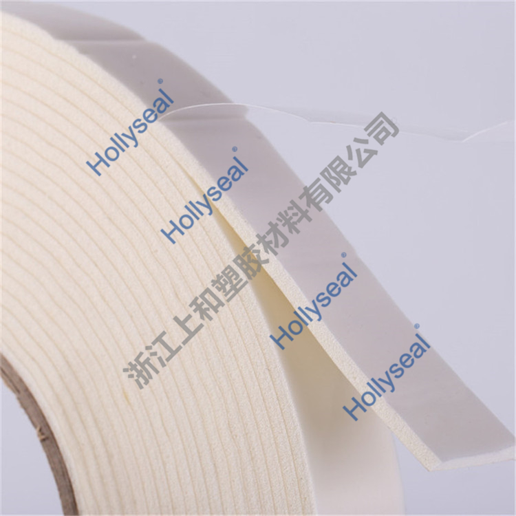 Hollyseal?白色PVC密封膠帶表層PET透明膜 厚度1mm~25mm，密度110kg/m3~500kg/ m3